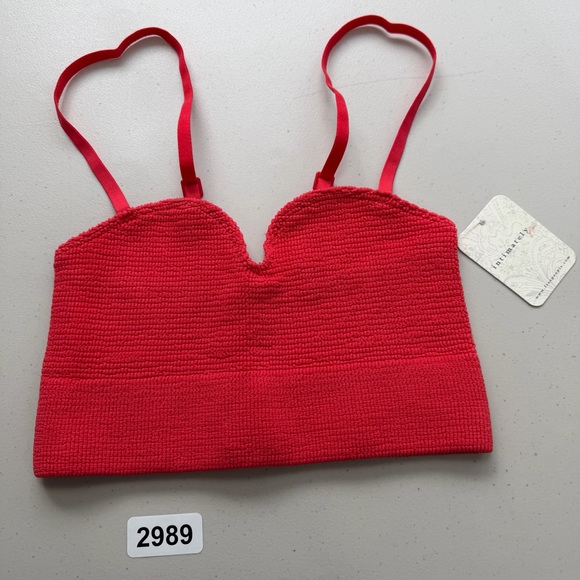 Free People Other - FREE PEOPLE INTIMATELY THE RIB I REACH FOR Longline Bralette Red Apple XS/S